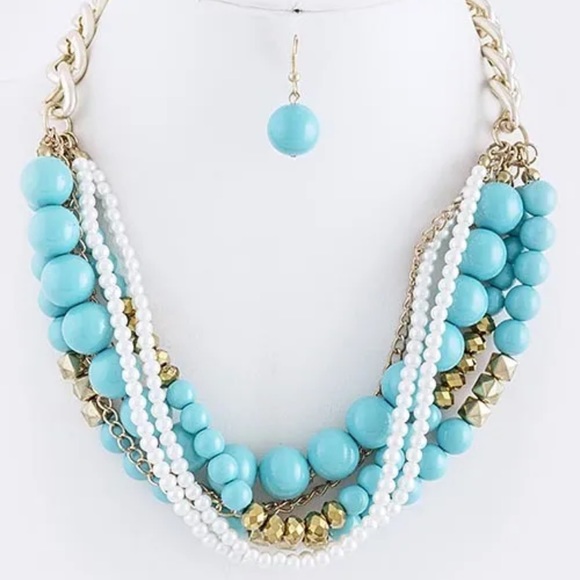 Twisted Layered Bead Statement Necklace - Picture 1 of 9
